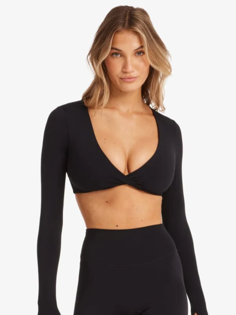 CSB Crop Shop Boutique Fade Sierra Long Sleeve Crop (Black) - XS